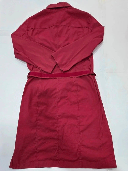 Abito Chemisier HUGO BOSS Rosso Bordeaux – Vestito Elegante Cotone Stretch - Taglia 46