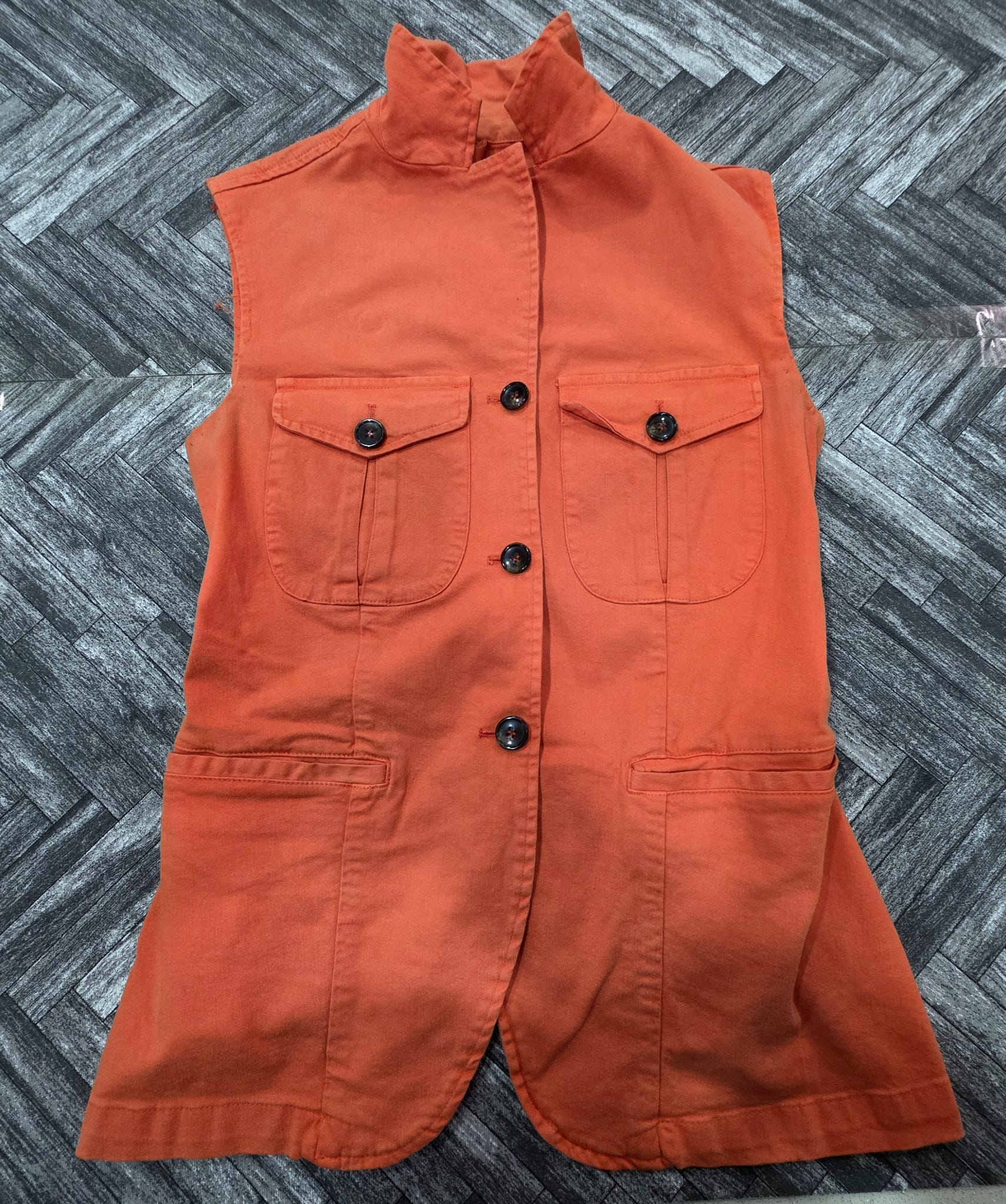 Gilet Artigianale Hemphill - Arancione Vitaminico - Made in Italy - Taglia 42