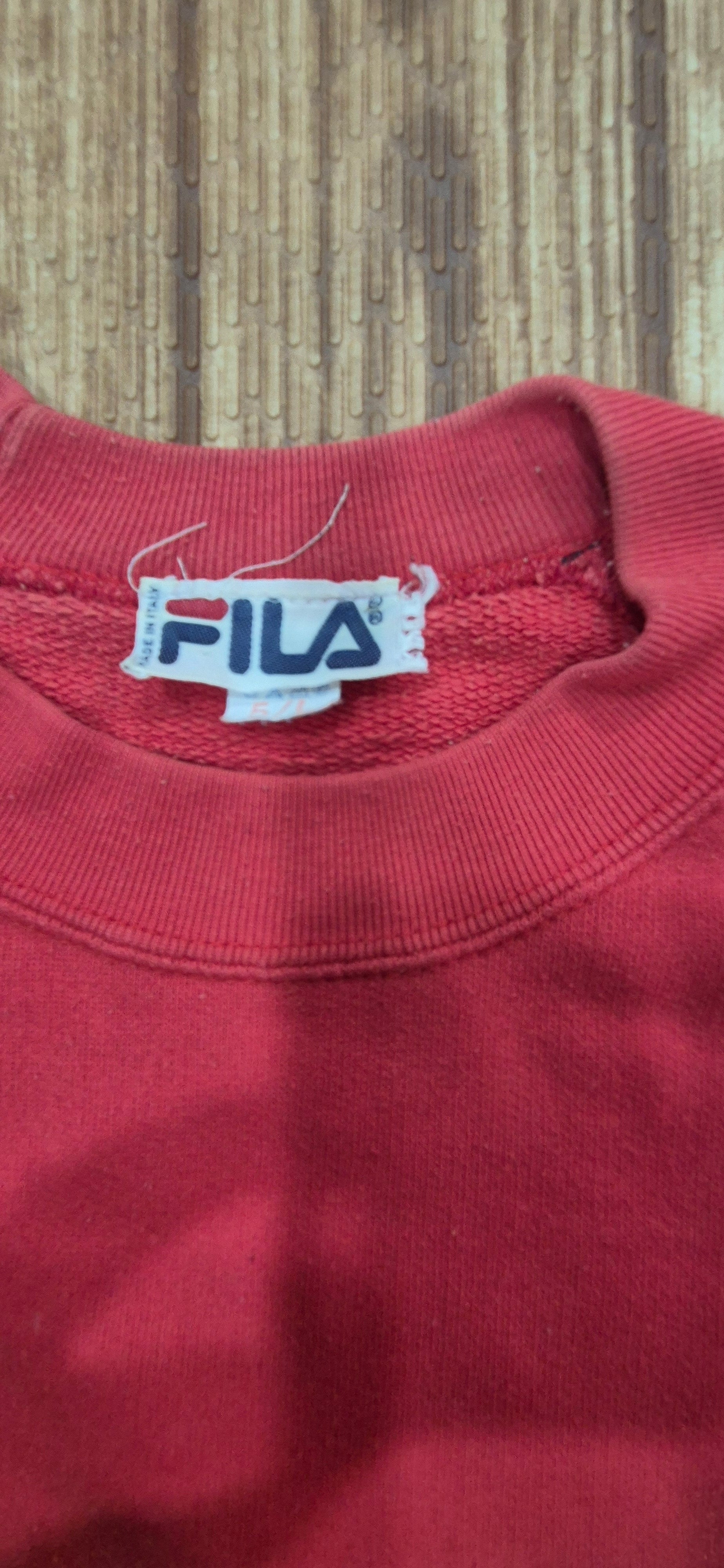 Felpa FILA Vintage Anni '80 - Made in Italy - Rossa - Stile Terrace/Casual - Taglia L/XL (60x70)