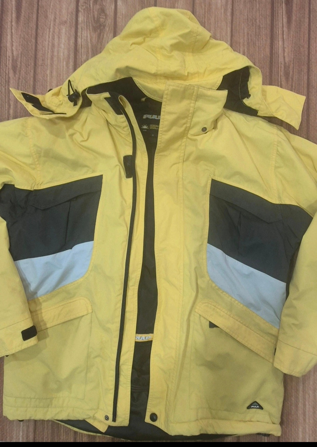 Giacca Snowboard PULP Vintage Y2K Gorpcore - Giallo/Nero - Taglia S Oversize